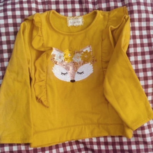 🍀3/15 Cute Vintage fox 🦊 sweater in mustard yellow (btween) - Picture 1 of 3